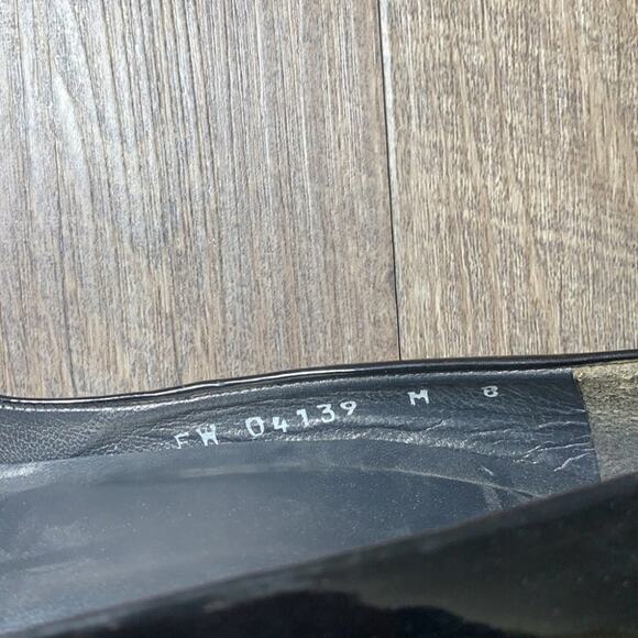 Stuart Weizman Patent Leather Peep Toe Pumps Black - Picture 7 of 8